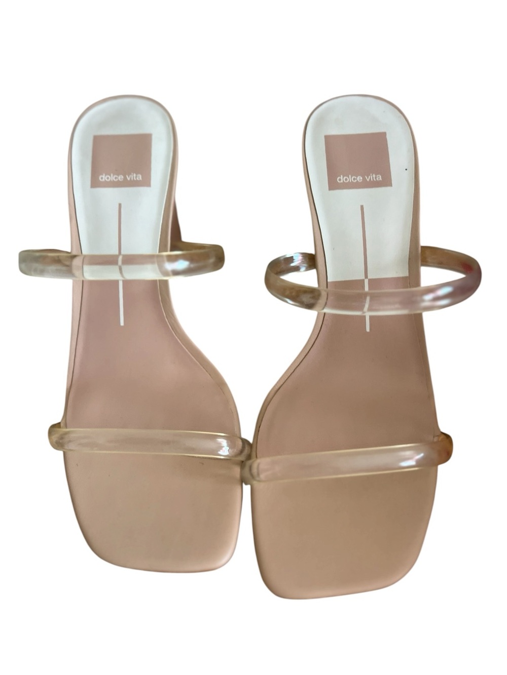 Dolce Vita Women's Nude Clear-Strap Slide Sandals